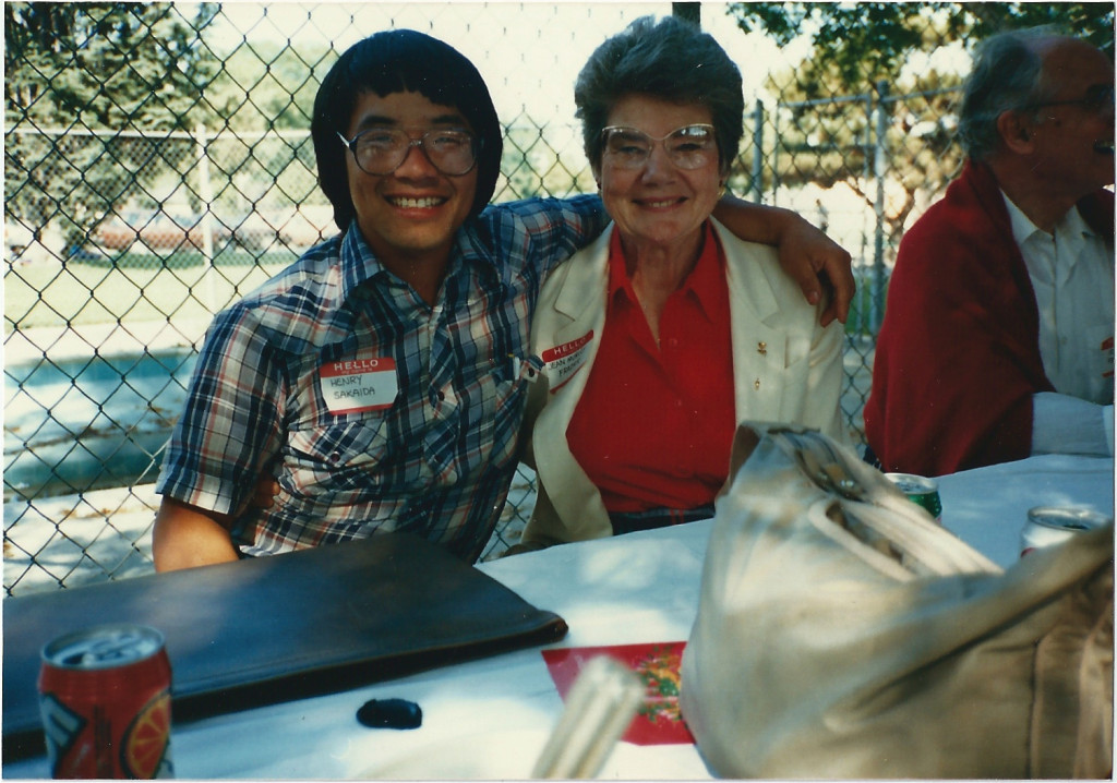 Henry Sakaida with Mrs. Jean Murley Frazier. Next to Jean is her husband Vern, 1986